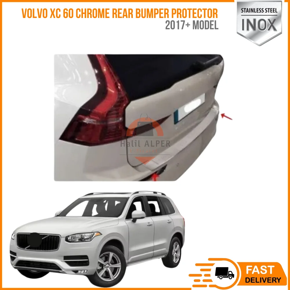 For Volvo Xc 60 2017- Chrome Rear Bumper Protector Scratch Protection Stainless Steel happy car parts high quality