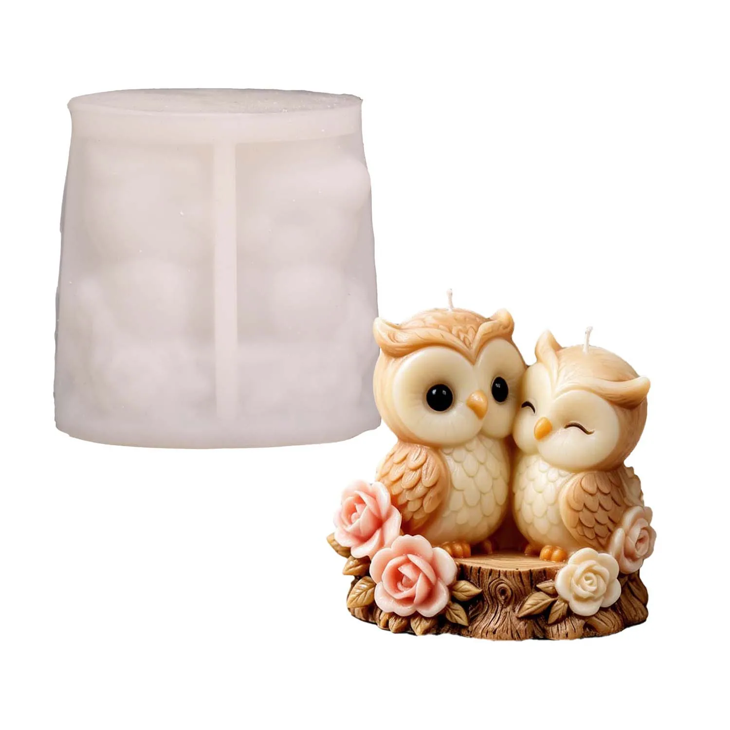 Happy And Fun DIY Cockatoo & Cat Couple Mold Suitable for Crafting Candles, Gypsum Diffuser Stones, Desktop Ornaments view 3
