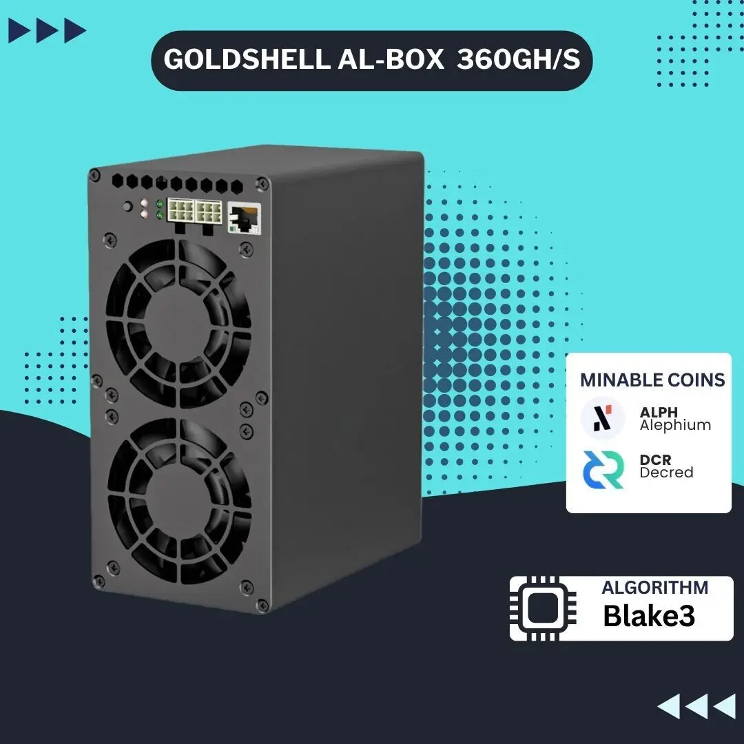 

BUY 2 GET 1 FREE New Goldshell AL Box II 720Gh 360w Alph Miner Asic Miner without PSU in Stock