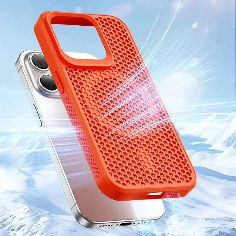 Etui chłodzące z odprowadzaniem ciepła do iPhone'a 17 16 15 14 13 12 11 Pro Max Plus, oddychające, twarde, z magnetycznym mocowaniem Magsafe. — zdjęcie 2