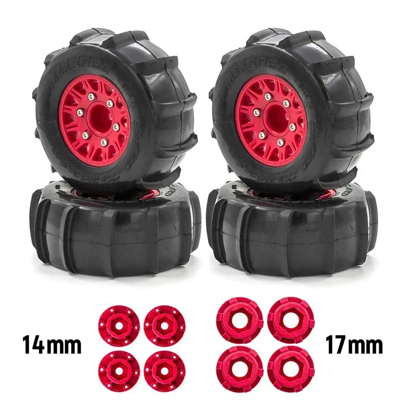 1/10 RC Short Course Off-Road Car 116mm Sand Snow Paddle Tires 12mm Hex Hub Wheels 4PCS for Traxxas Slash HSP HPI Tamiya TT01