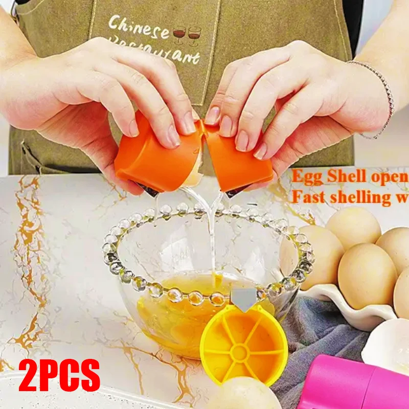 1/2 pçs multifuncional abridor de casca de ovo handheld ferramenta separador de casca de ovo cortador fácil aberto gadget de cozinha para ovo cru
