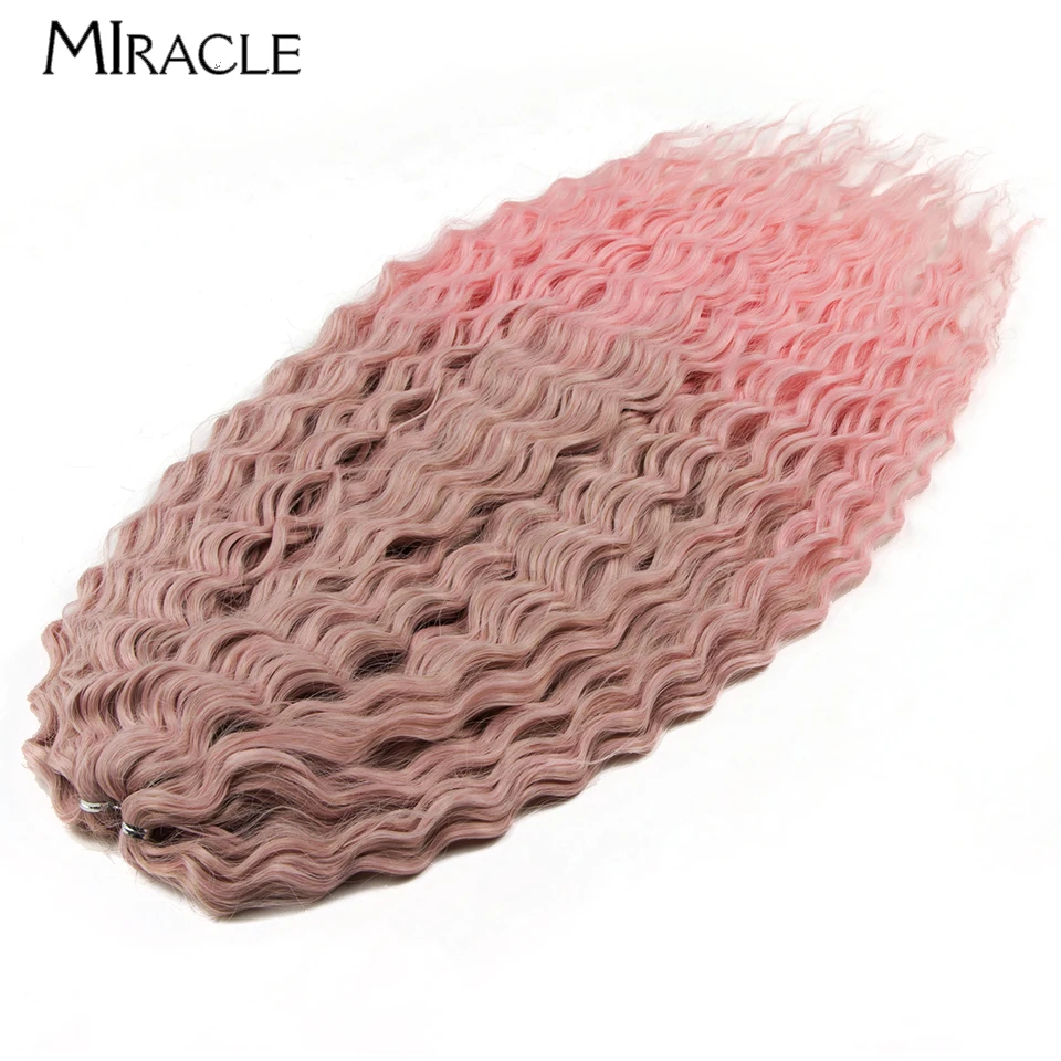 MIRACLE-Extensions Capillaires Synthétiques pour Femme, Cheveux Tressés, Crochet Ombré, Fibre Cosplay, Chaleur Douce, Degré Bolnde, 22 Pouces