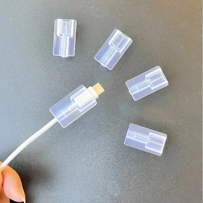 Enrouleur de câble de chargeur en Silicone souple, 5 pièces, manchon de protection de câble de charge rapide pour Apple IPhone, cordon de données, étui transparent à Clip