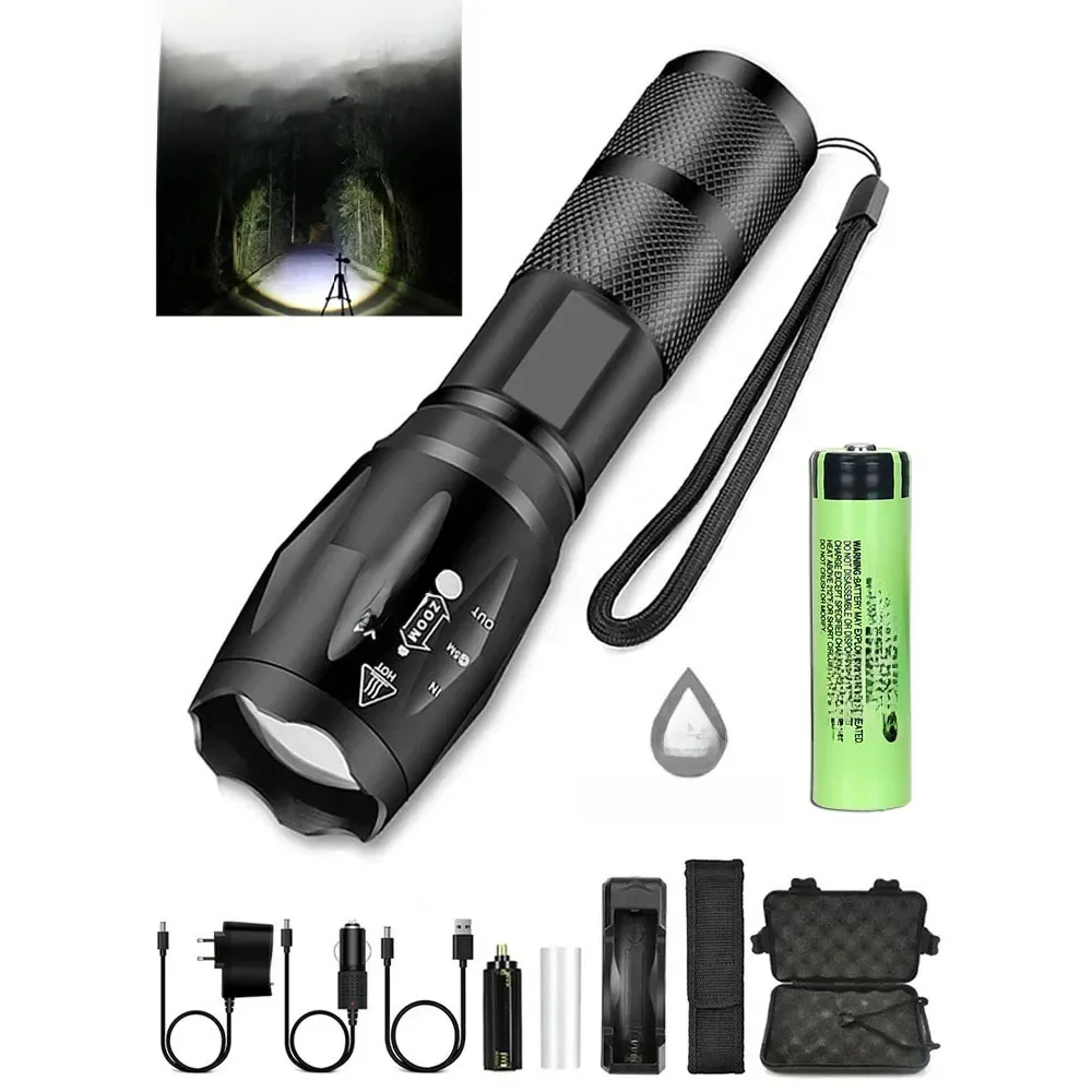 AliExpress UK Heinast Powerful Led flashlight Ultra Bright Torch Camping Light 5 Switch Mode Waterproof Zoomable Bicycle