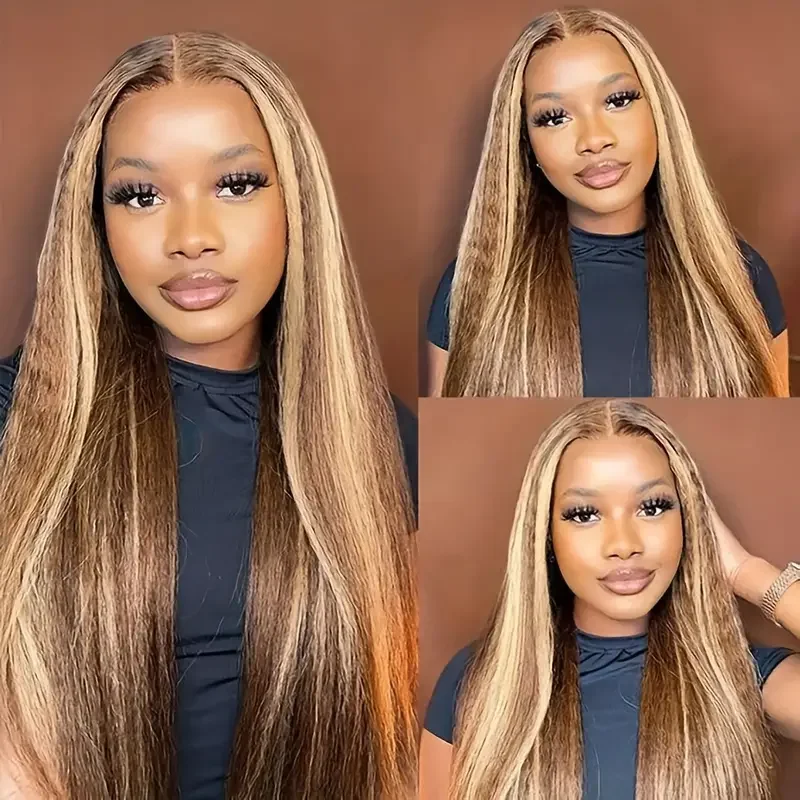 Highlight 13x4 hd Lace Front Wigs on Sale Bone Straight 30 inch Lace Frontal Wigs Long Colored Human Hair Wigs for Women Choice