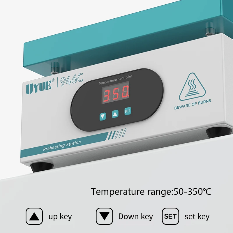 UYUE 946C Electronic Hot Plate Preheat Digital Preheating Station 200x200mm For PCB SMD Heating Led Lamp Desoldering 110V/220V