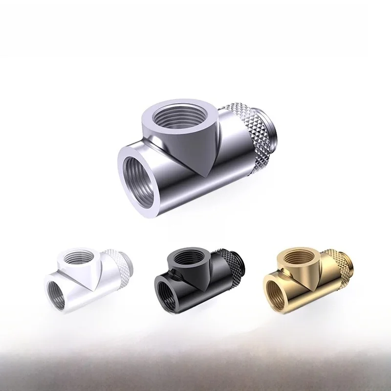 BYKSKI G1/4' Gwint X3 obrotowy 3-drożny adapter miedziany typu T, akcesoria do chłodzenia wodnego, złączki wielokanałowe CC-TE3DTSO-X-V2 — zdjęcie produktu 7