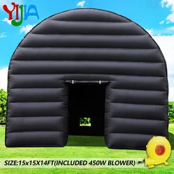 Large Black Inflatable Night Club 15Ft Inflatable Party Tent Disco Cube For Wedding Birthday Raves Dance Floor Yard Party
