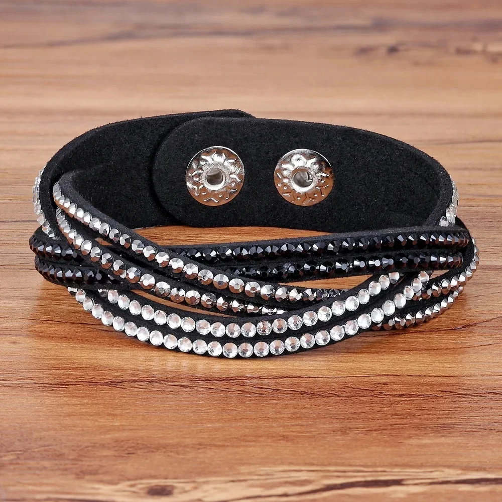 TYO New Fashion Charm Ladies Color Woven Leather Bracelet Charm Bracelet Hot Wholesale Wholesale 14 Colors To Choose From! — zdjęcie 2