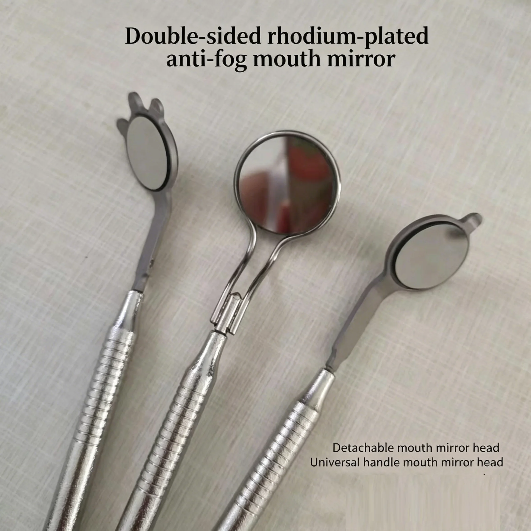 Dental Materials: Double-Sided Rhodium-Plated Anti-Fog Mouth Mirror — Essential Tool for Implant Surgery