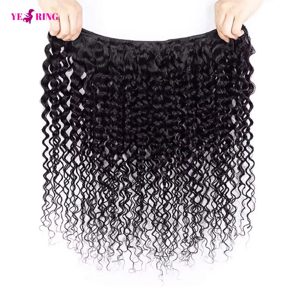 縮れ毛の人毛束 12A ビルマ産織り込み生毛 12～32インチ ジェリーカールヘアエクステンション束 100%人毛