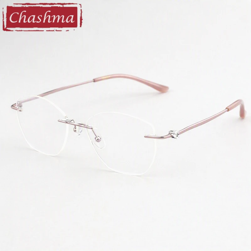 Chashma Prescription Glasses Women Fashion Rimless Optical Elegant Eyeglasses Frames Pure Titanium Eyewear Gafas Spectacles