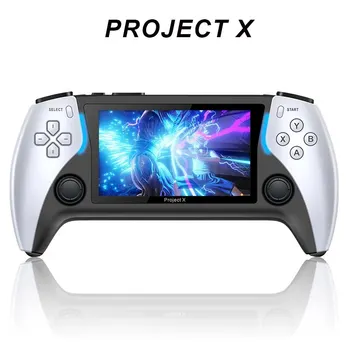 Novo projeto x 4.3 Polegada alta definição ips screenhandheld game console suporta ps1 arcade hd saída para duplo joystick player