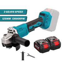 125MM Brushless Cordless Electric Angle Grinder 3 Speed Cutting Machine DIY Woodworking Power Tools For Makita 21V Battery