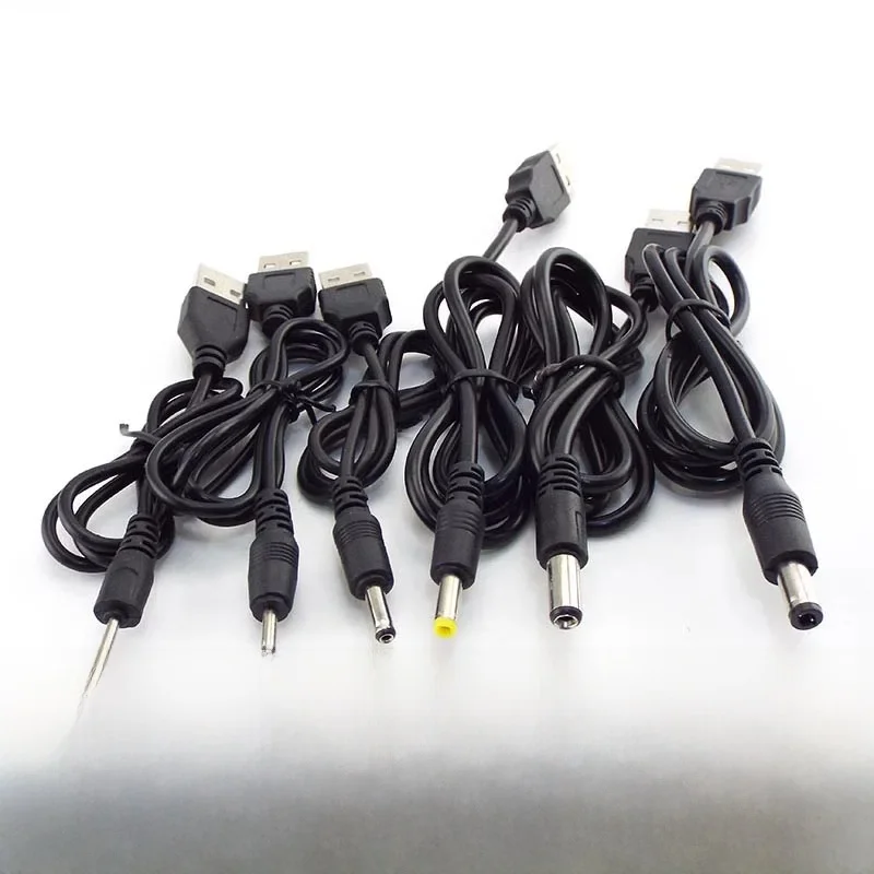 USB męski na DC 2.0 0.6 2.5 3.5 1.35 4.0 1.7 5.5 2.1 5.5 2.5mm przewód zasilający wtyczka przedłużacza Jack złącze ładowarka — zdjęcie 2