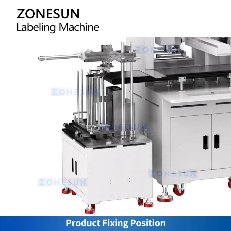 ZONESUN CCD Visual Inspection Labeling Machine with Feeder and Accumulator Flat Surface Labeler Customized Label System ZS-STB1