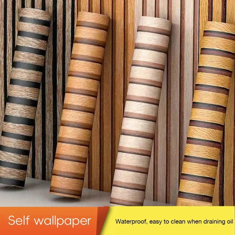 ملصق حبيبات خشبية مقاس 45 سم من مادة PVC مقاومة للماء والزيت، ورق حائط ذاتي اللصق لخزانة المطبخ في غرفة المعيشة، طبقة زخرفية #1