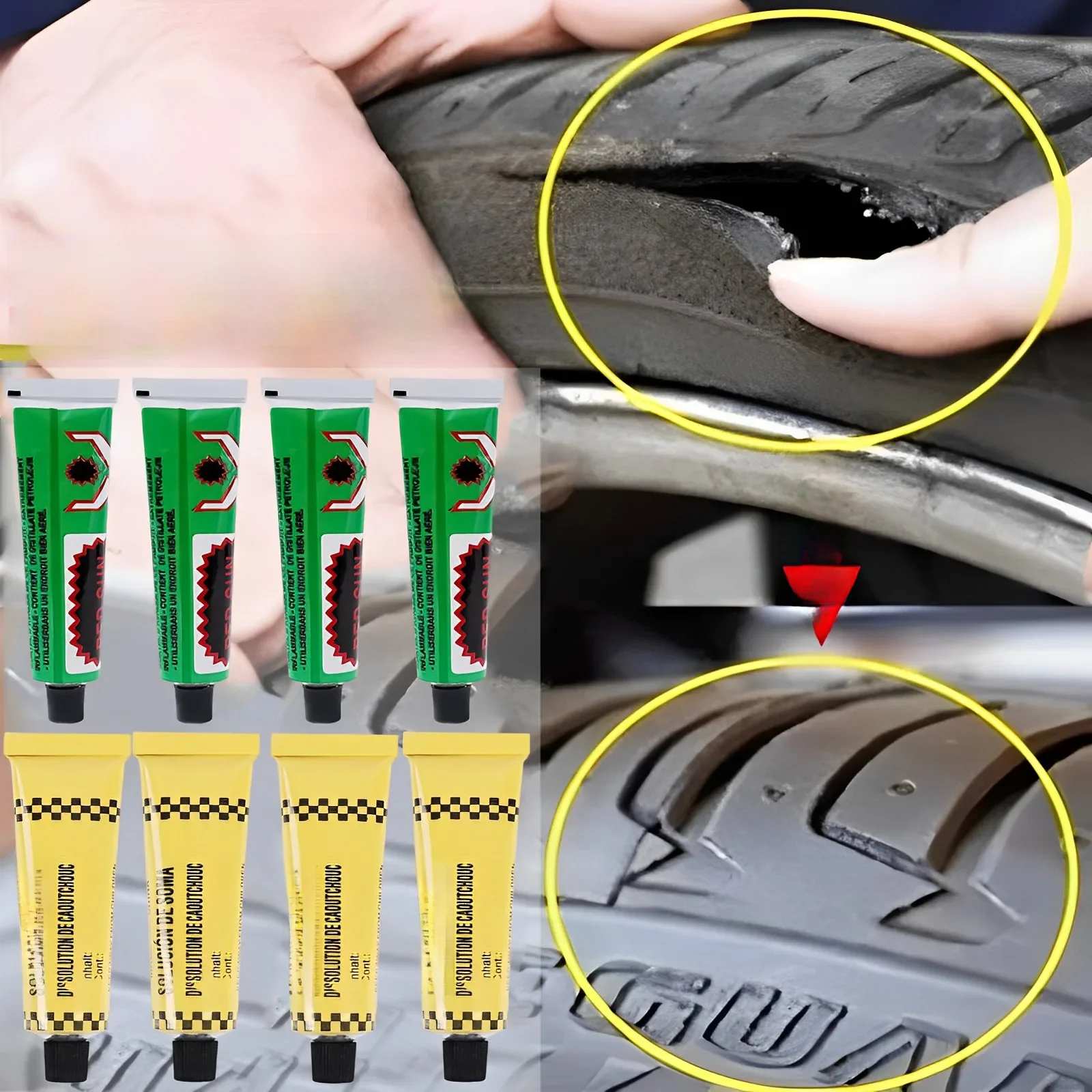 AliExpress 1/4Pcs Tire Tyre Repairing Glue Car Motorcycle Bicycle Wheel Repairing Inner Tube Puncture Rubber