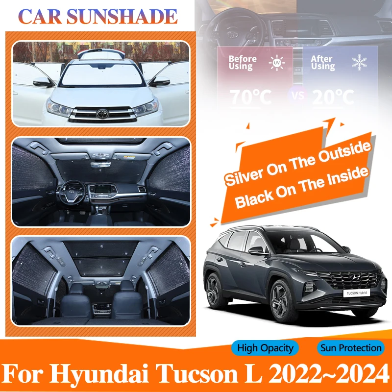 

Anti-UV Car Sun Visors For Hyundai Tucson NX4 2022~2024 LWB Car Window Windshield Sunshades Shading Protector Covers Accessories