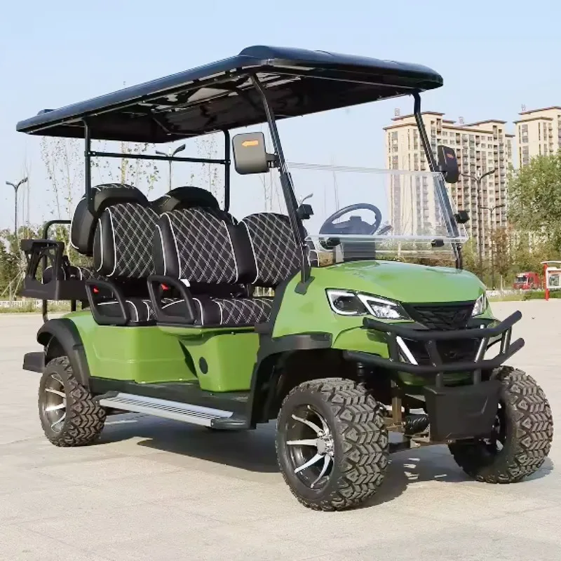 China Manufacturer Electric Golf Car with Independent Suspension Solar Panels Buggy 2+2 Seats 4000w Motor Classic Golf Carts