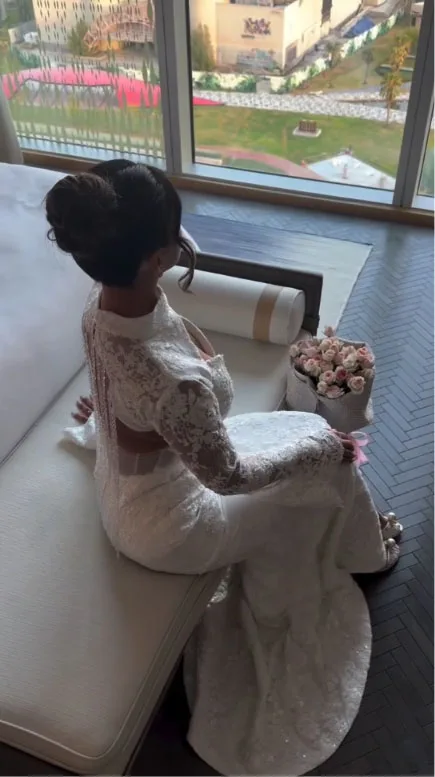 LumiGown2026Cinderella Light Blue Off Shoulder Mermaid Evening Gown Long Sheer Lace Sleeve Beaded Floral Lace Chapel FormalDress