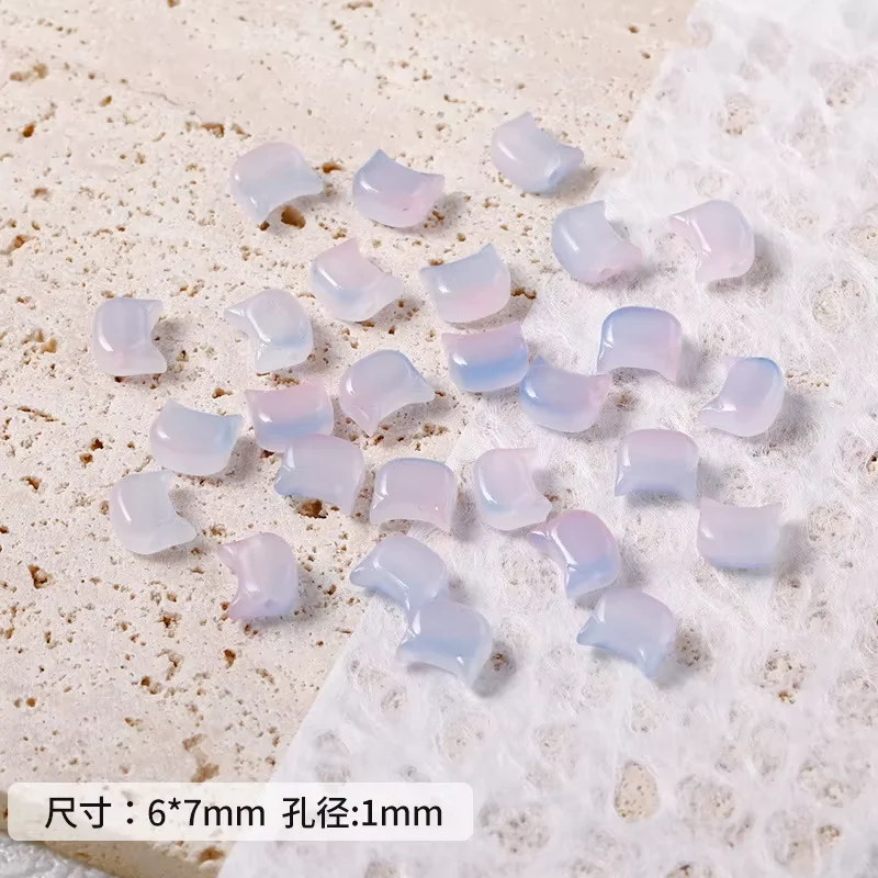 DW01 10 piezas de 6*7MM Mini Cuentas de Vidrio con Forma de Cabeza de Gato, Cuentas de Encanto Bonitas para Manualidades, Accesorios DIY para Pulseras, Collares y Pendientes