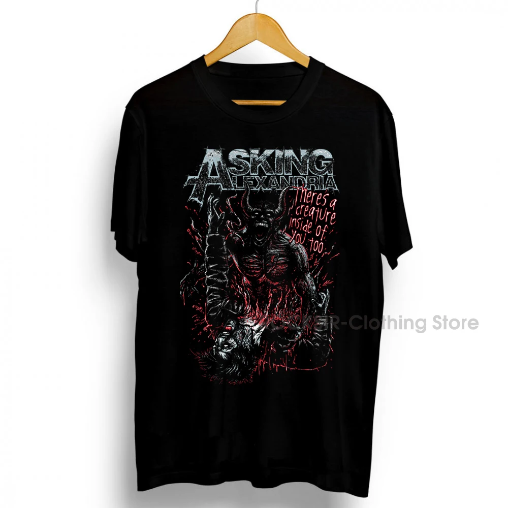 T-Shirt ASKING ALEXANDRIA. Large Size. A Metal Band Nation. Graphics Cover New Funny Brand Clothing Tees Tops Men Youth XS-3XL