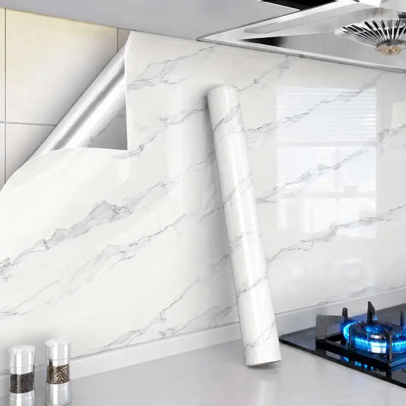 Faux Marble Self-Adhesive Wallpaper Waterproof And Stain-Resistant Suitable For Renovating Bathroom And Kitchen Walls.