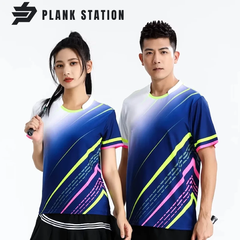 

Unisex Badminton T-Shirt Men Women Kid Children Table Tennis Pingpong Running Sportwear Customize Team Name Shirt Breathable