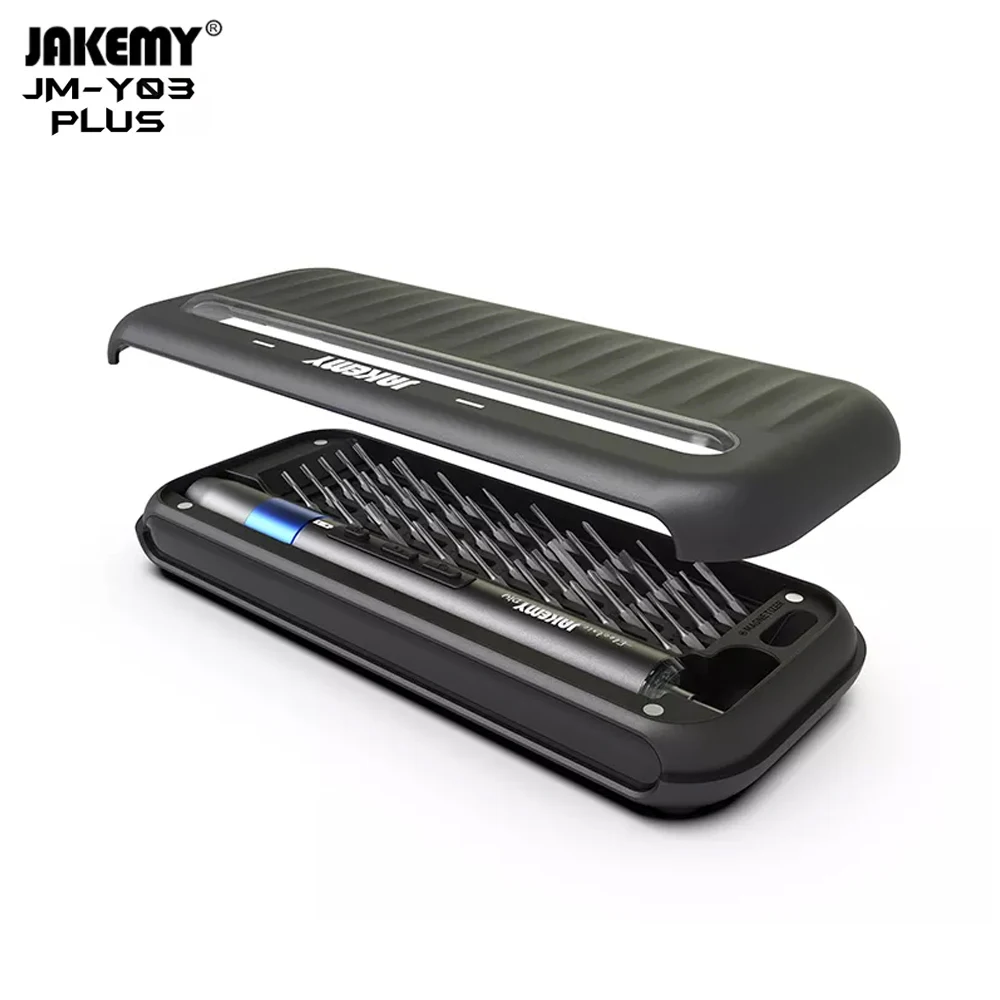 JAKEMY JM-Y03 PLUS Cordless Precise Rechargeable Electric Screwdriver Set with LED Light for Cellphone Camera Laptop