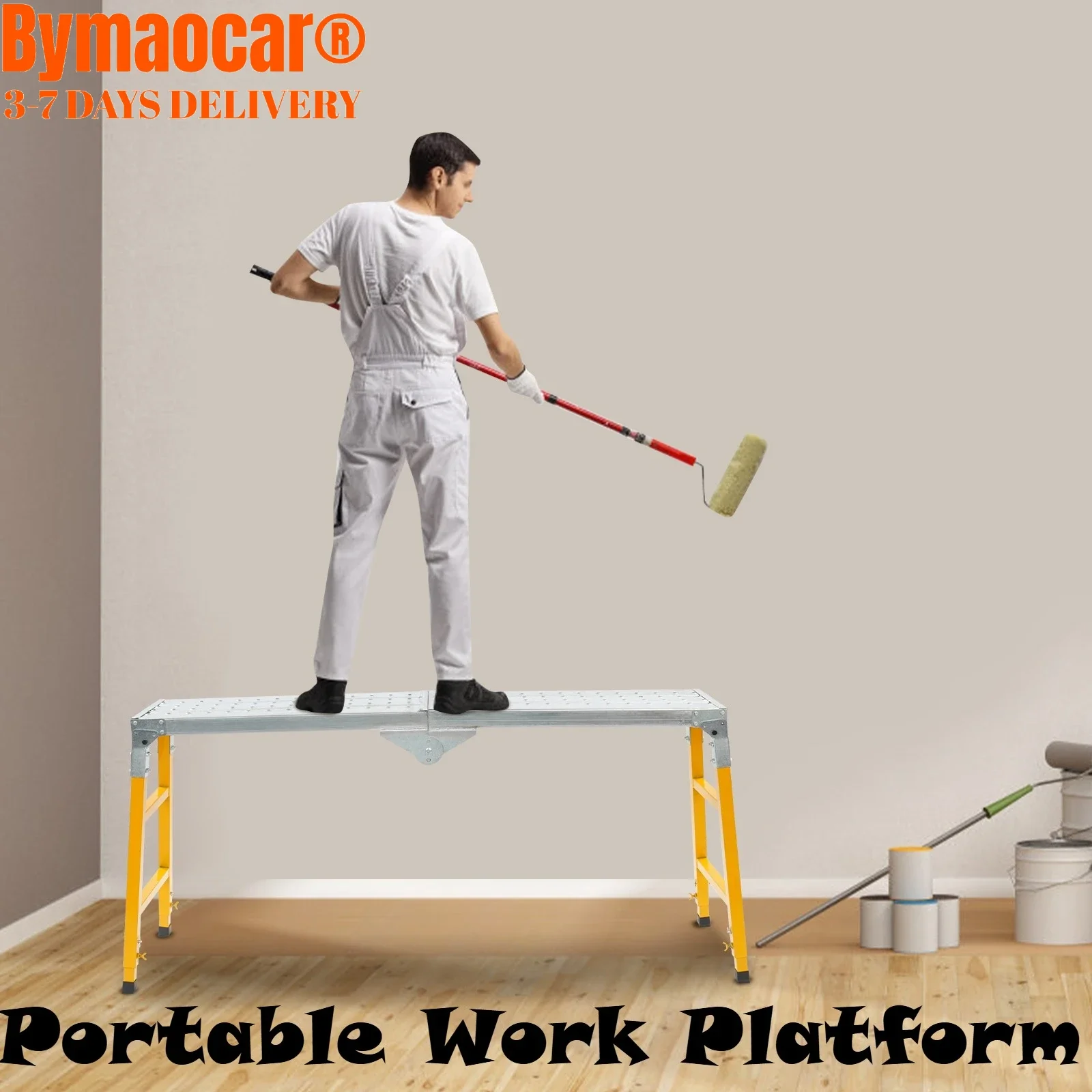 

Portable Work Platform Adjustable with Folding Legs for Workshop/Garage/Office, indoor home decoration, car washing, unloading
