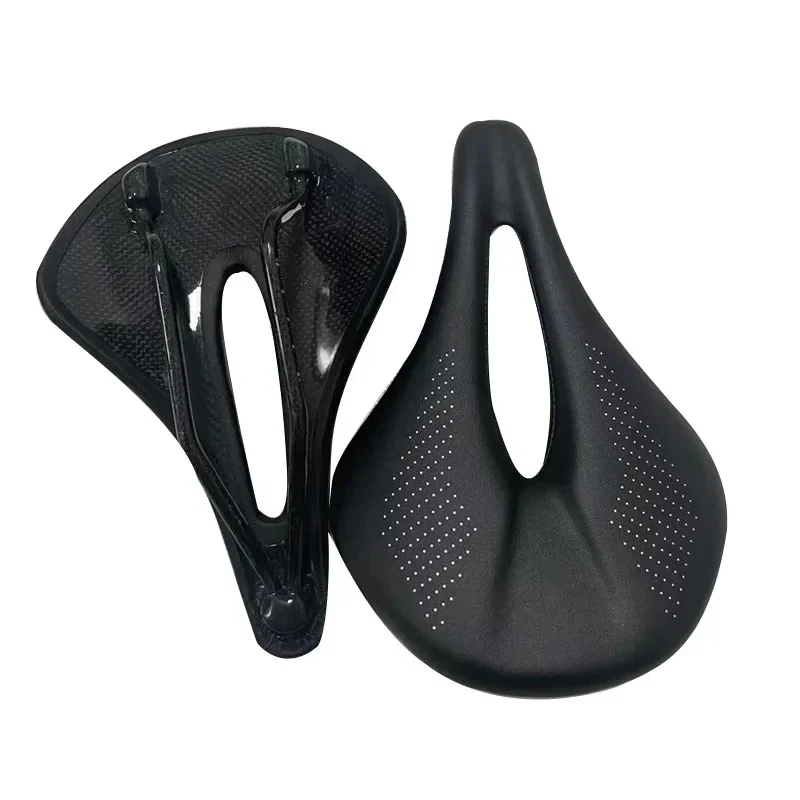 AliExpress kocevlo Carbon Saddle MTB/Road Bike Saddle Super Light Leather Carbon Cushions 7x9mm Racing Bicycle Seat 240*155MM