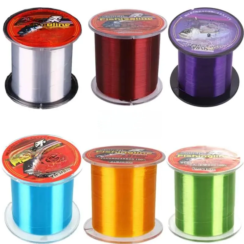 Ligne de pêche en Nylon Super solide, 500M, matériel de pêche non fluorocarbone, Multifilament Non lin coloré, 1 pièce