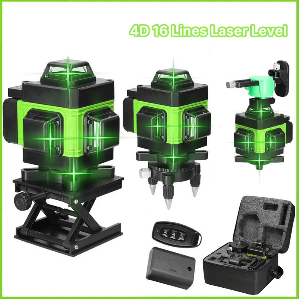 16 Lines 4D Laser Level green line SelfLeveling Horizontal And Vertical Super power Laser level green Beam laser level