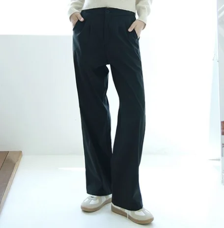 [VIVAJOY] popular black wide pintuck pants