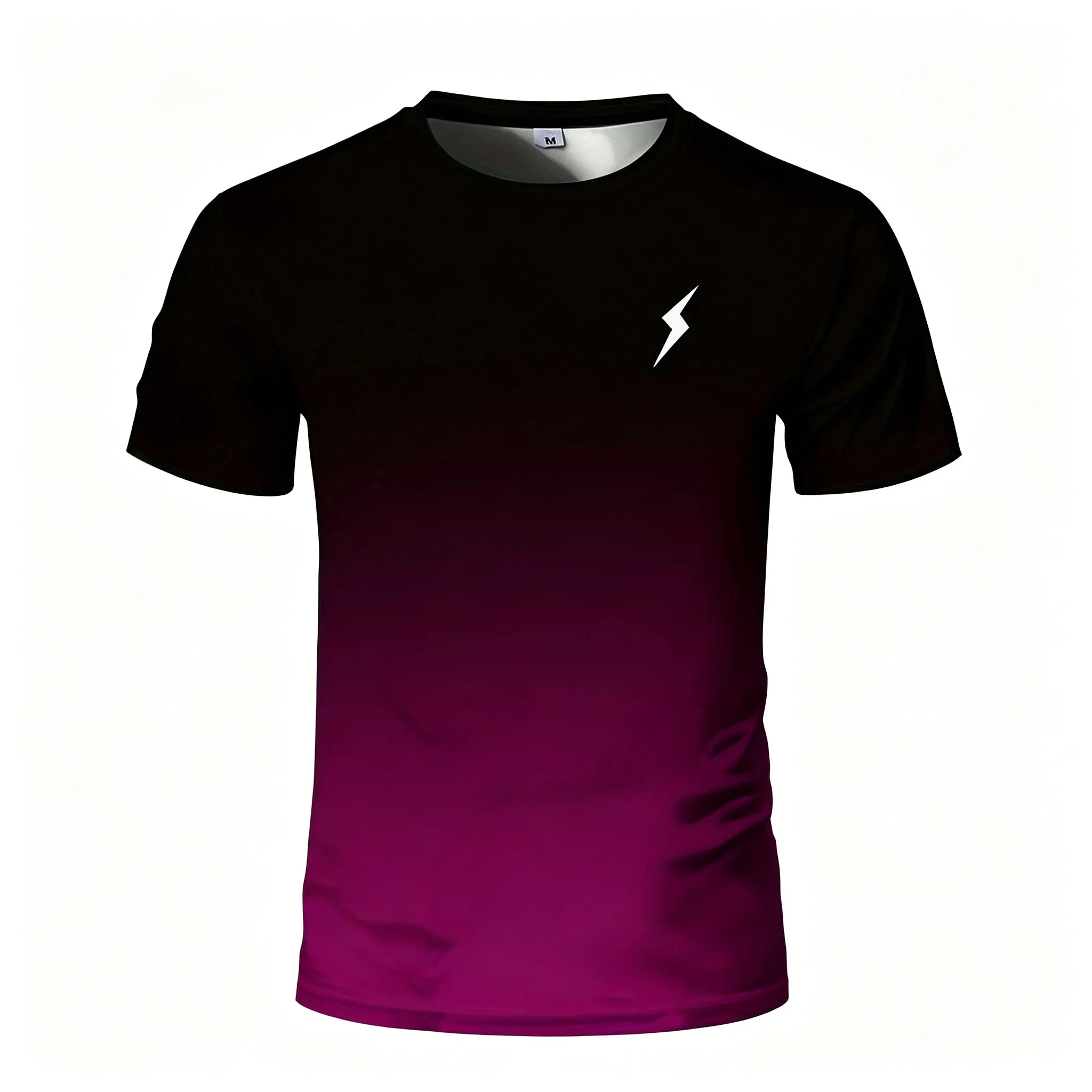 Herren Gradient Lightning Logo Kompressions-T-Shirt, Schnelltrocknend Hochelastisch Kurzarm Fitness Workout Sport Unterhemd