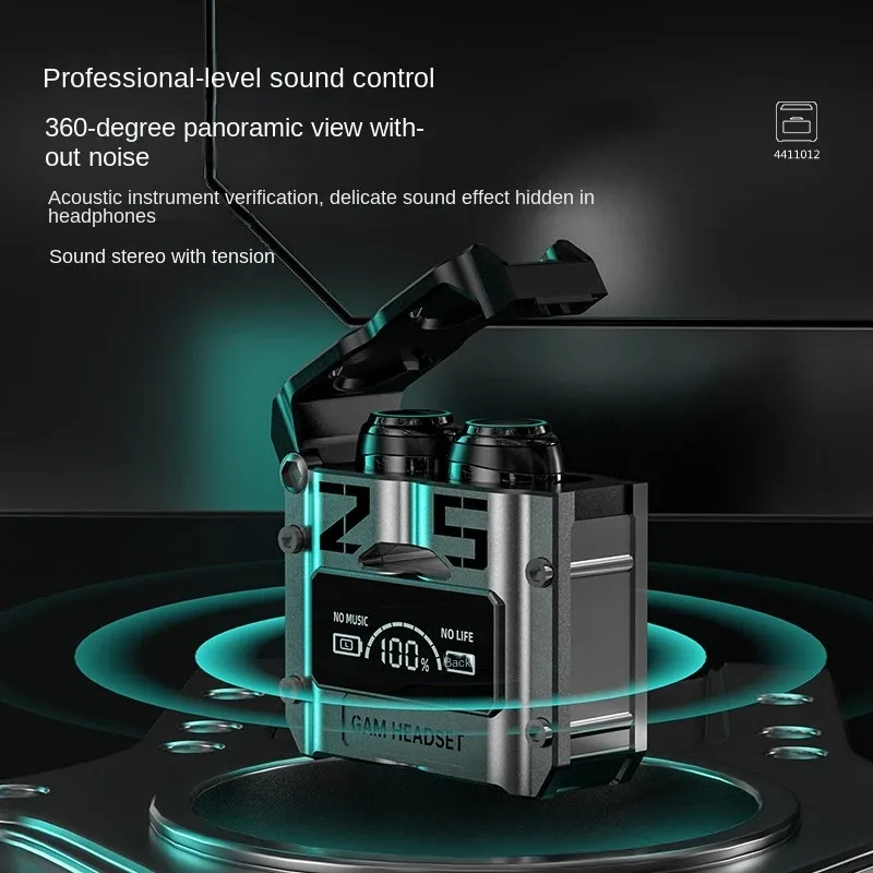 FANGTUOSI-Fones De Ouvido Sem Fio Bluetooth, Fones De Redução De Ruído, Touch Control Earbud, TWS Mecha Gaming Headset, Baixa Latência, M25