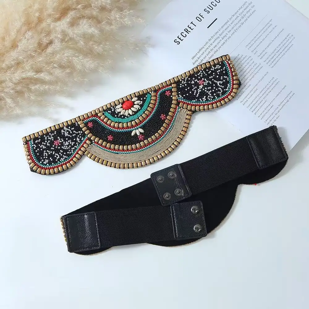 Handmade bead embroidery appliqué ethnic style fringe collar decoration bohemian clothing DIY accessories women's coat appliqué