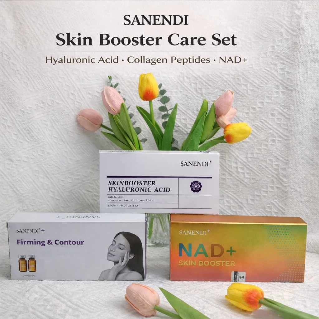 Sanendi 3 in 1 NAD+ Hyaluronic Acid Serum Set Firming Hydrating Korean Skin Care Essence Liquid Solution Face Care Glow Recipe