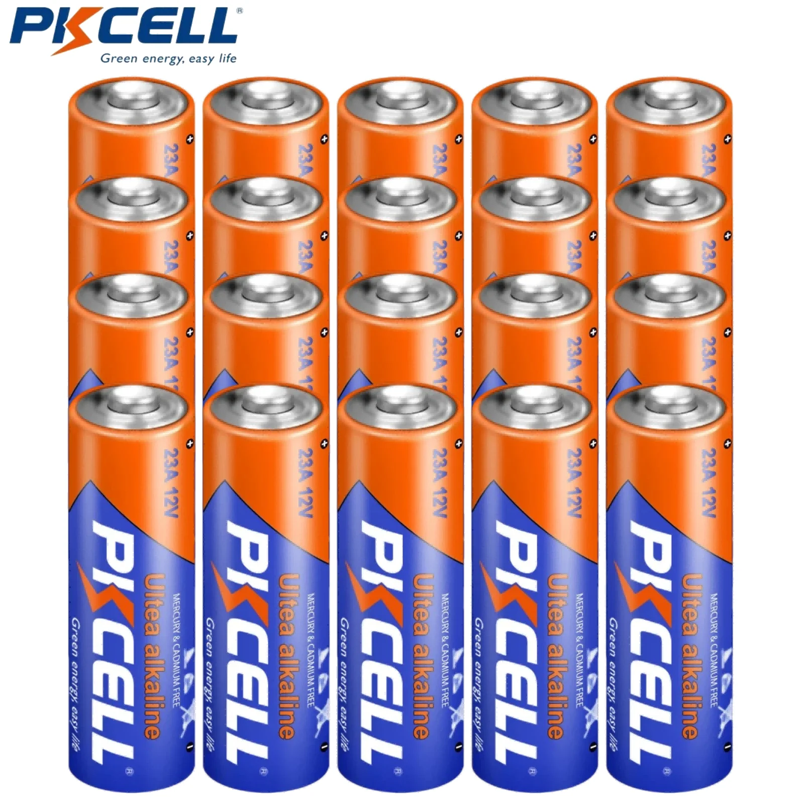 20 Count PKCELL 23A Alkaline Battery A23 23a 12 Volt Battery for Garage Doors Opener Doorbells Remotes MN21 23GA GP23AE A23S