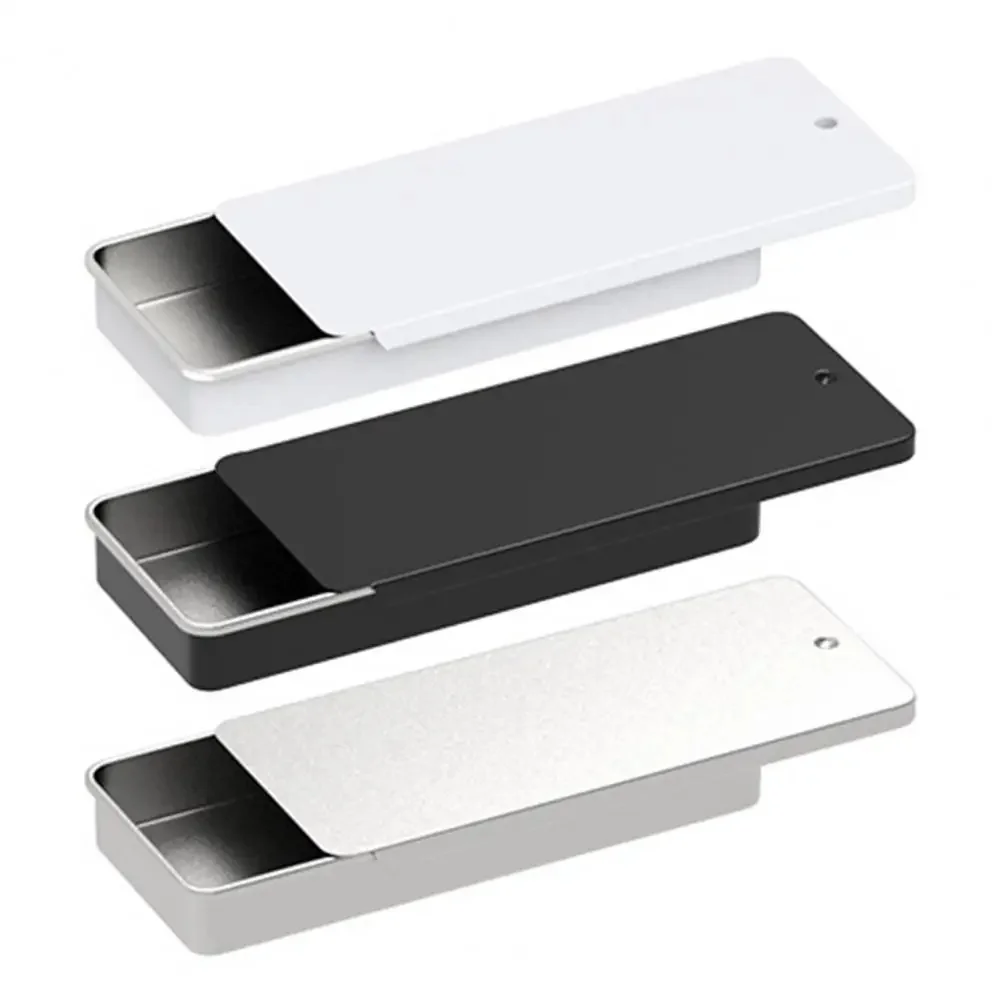 Boîte de rangement rectangulaire en métal, 1/3 pièces, couvercle coulissant, push-pull, 18/boîte, portable, AfricMini, conteneur en métal 18/boîte, mallette de rangement pour onguents