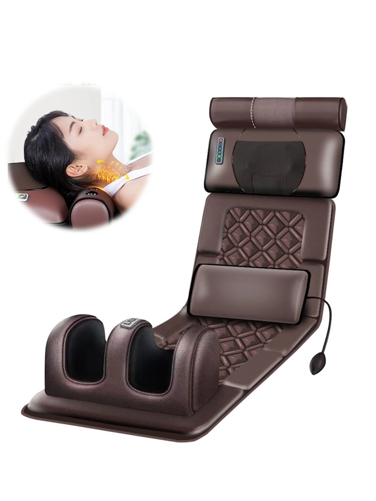 Elektrisches Ganzkörper-Massagekissen für Nacken, Rücken, Taille und Beine mit Infrarot-Heizung, Vibration und Knetfunktion, Shiatsu-Sitzkissen zur Entspannung
