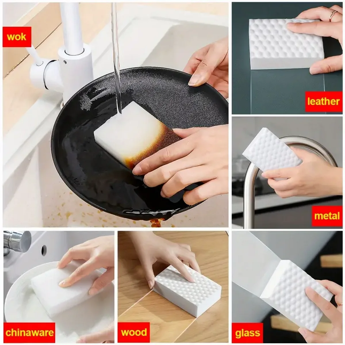 Magic Cleaning Sponge Eraser, Foam Cleaning Pads, Multi-Functional Household Cleaning Kitchen Dish Sponges, Nano Sponge Block