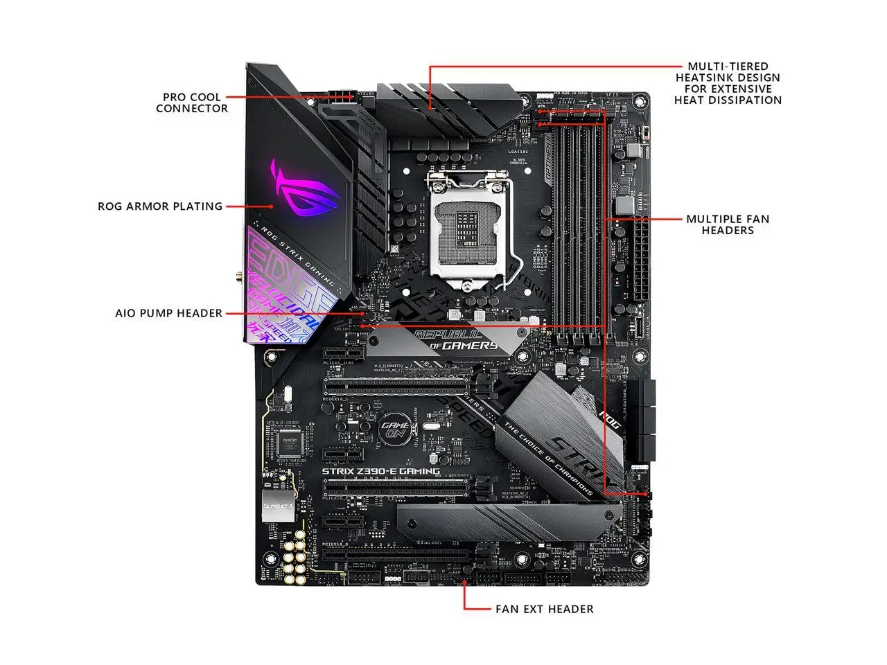 ASUS ROG Strix Z390-E Gaming LGA 1151 (300 Series) Intel Z390 SATA 6Gb/s ATX Intel Motherboard view 3