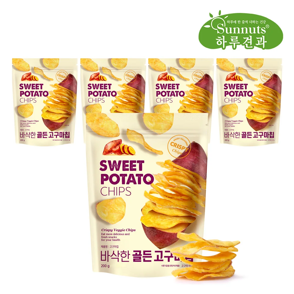 [Daily Nuts] Crispy Golden Sweet Potato Chips 200gx5 Packs