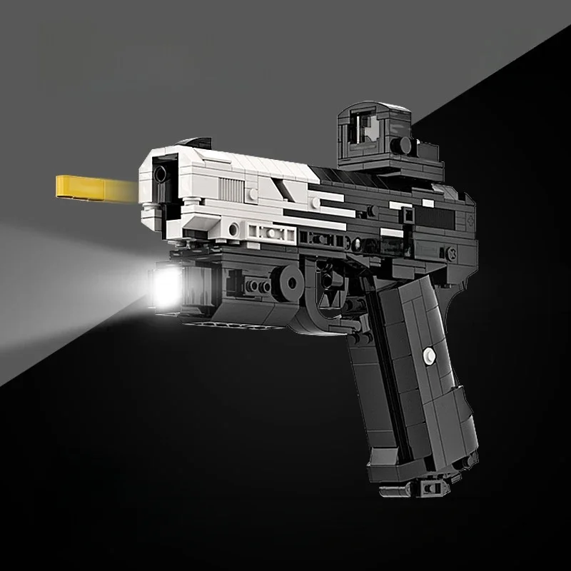 MOC Schietbare Bouwsteen Model M1911 Zwarte Technologie Versie Speelgoed Pistool Montage Bricks Jongens Militaire Serie Kinderspeelgoed - afbeelding 2