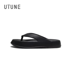 UTUNE 남녀공용 쪼리 신발, 플랫 풋 EVA 고무 플랫폼, 야외 슬리퍼, 비치 슬라이드, 여름