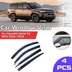 Car Window Visor Shelter for Hyundai Santa Fe MX5 2024~2026 2025 Rain Sun Eyebrow Sun Vent Awning Deflector Guard Accessories