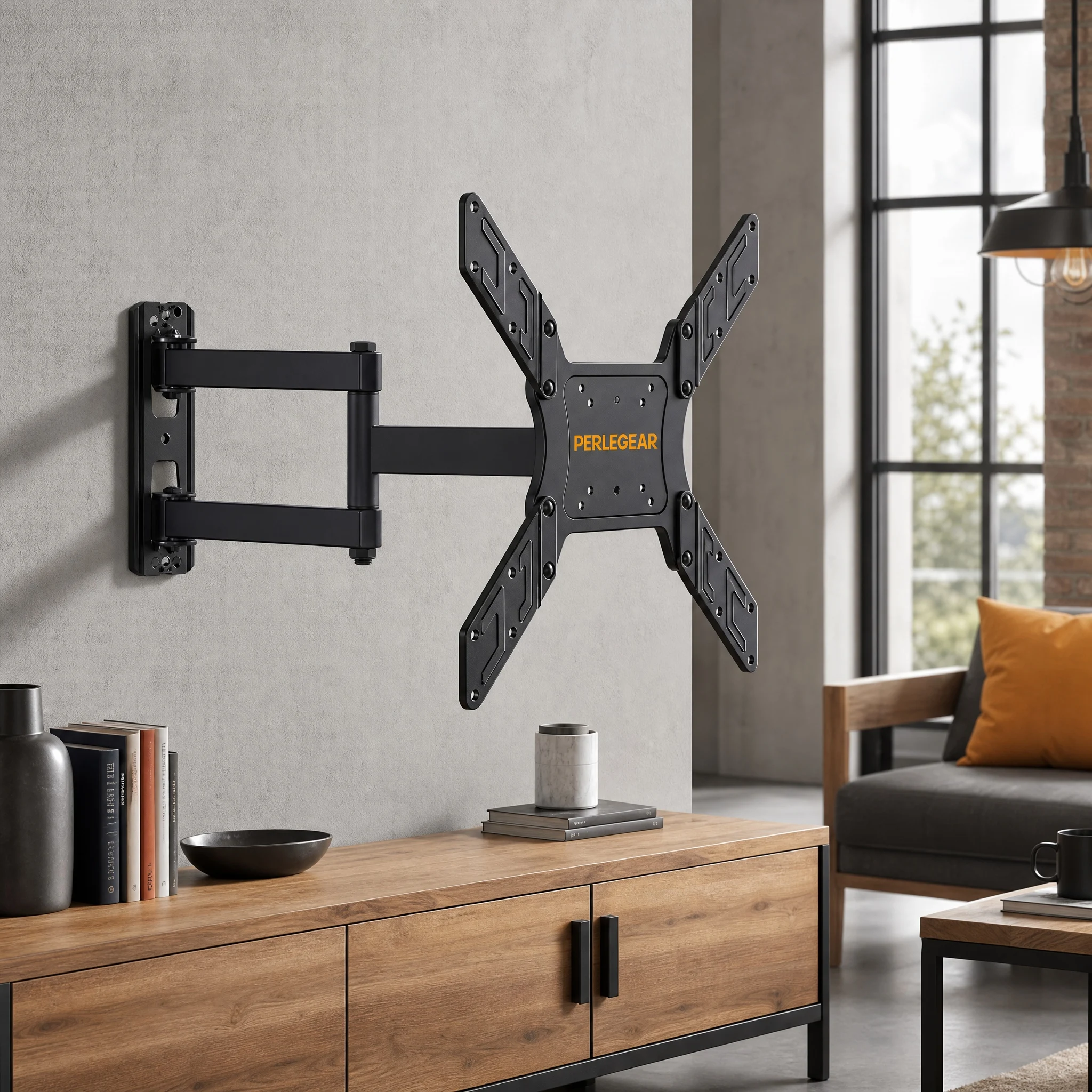 TV Wandmontage für Fernseher, Dreh- und Neigungsfestes Montagegerät für flache und gebogene Fernseher oder Monitore mit 26–60 Zoll, bis zu 40 kg, maximale VESA-Montagegröße 400x400 mm